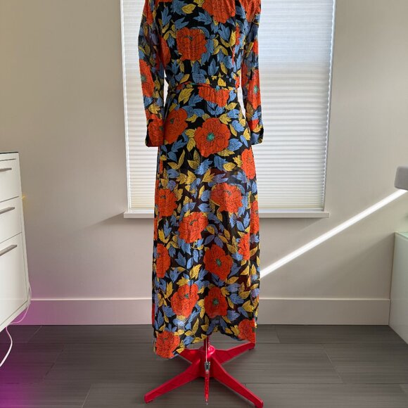 DVF Collared Wrap Cover-Up – Boswell Black – Size M - Picture 4 of 5